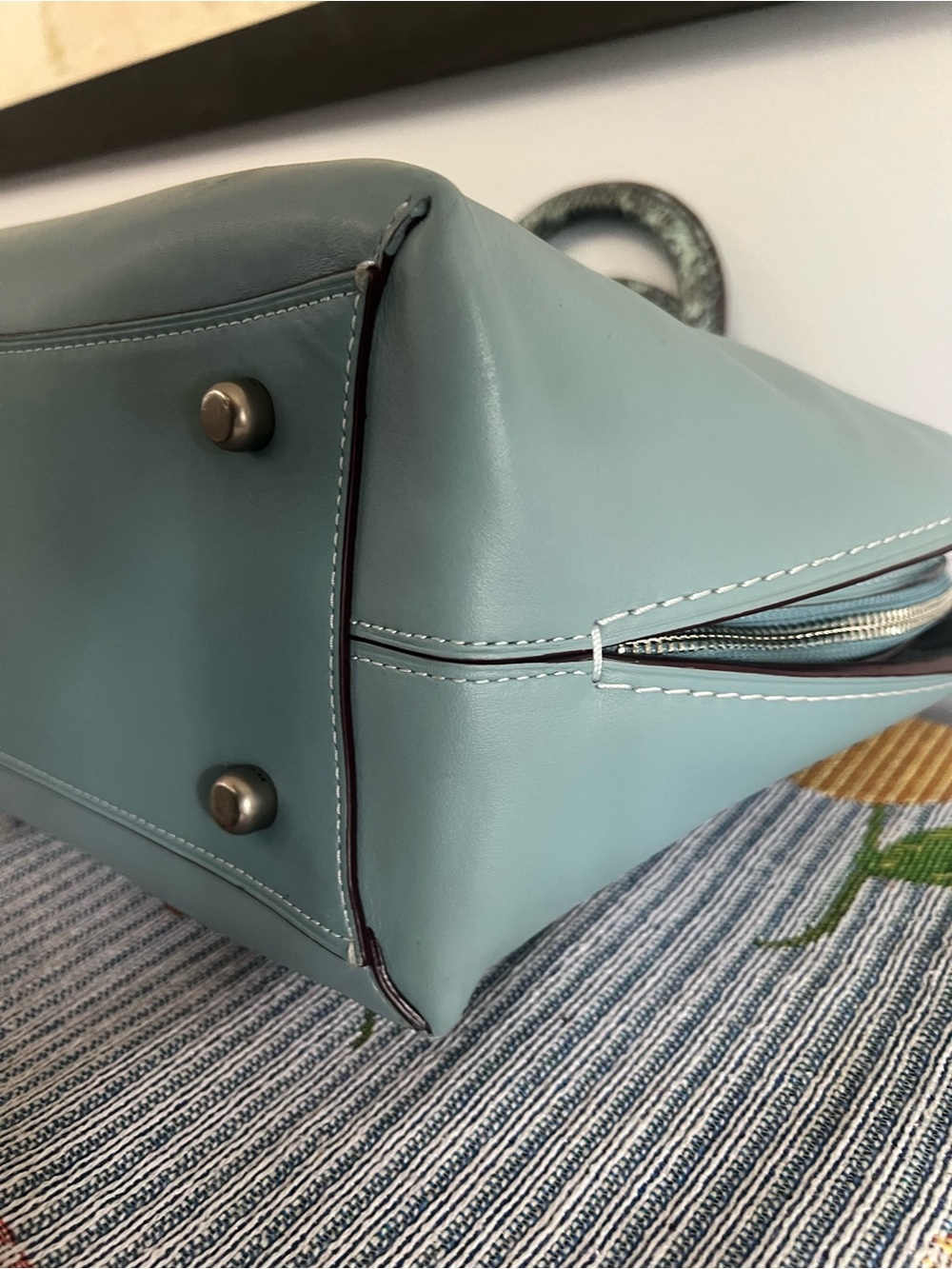Coach 1941 Dakotah with Colorblock Snakeskin Detail Leather Satchel - Picture 10 of 13